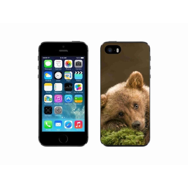 Gelový kryt mmCase na mobil iPhone SE (2016) - medvěd