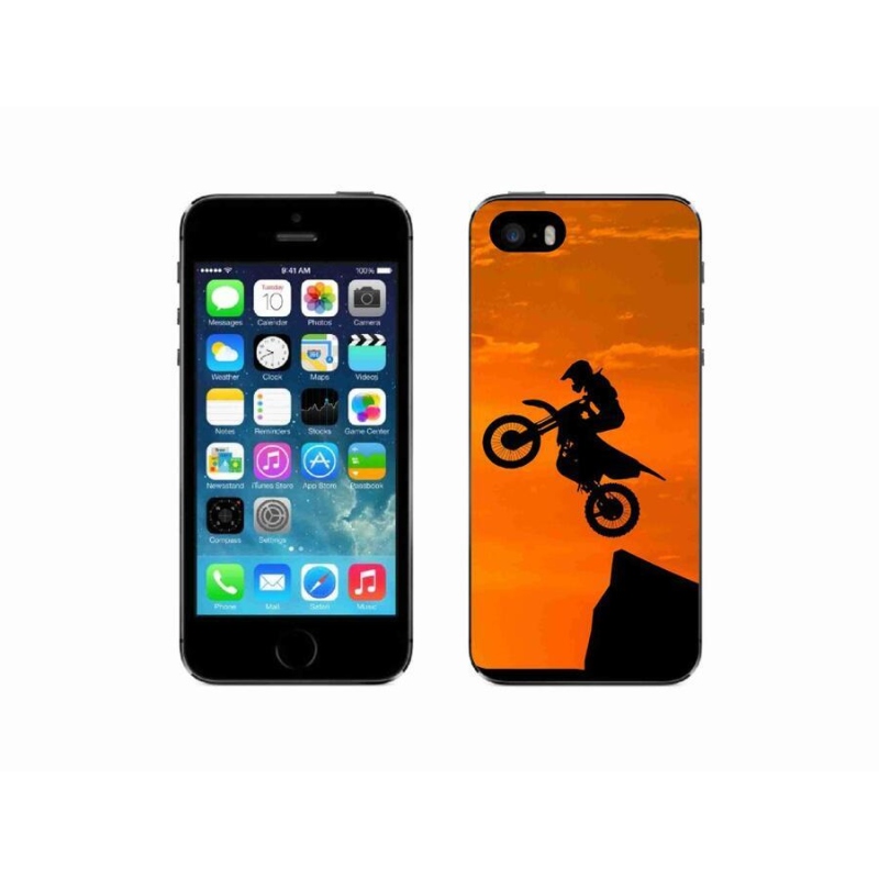 Gelový kryt mmCase na mobil iPhone SE (2016) - motocross