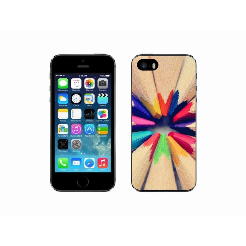 Gelový kryt mmCase na mobil iPhone SE (2016) - pastelky
