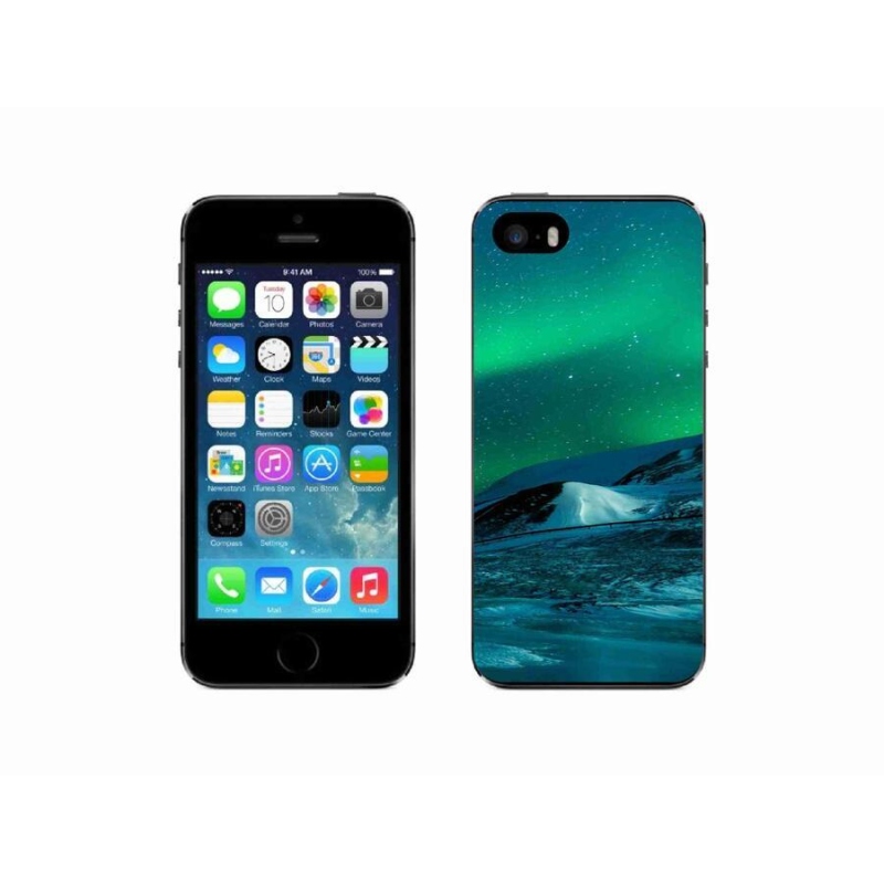 Gelový kryt mmCase na mobil iPhone SE (2016) - polární záře