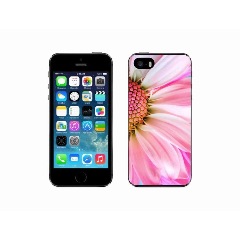 Gelový kryt mmCase na mobil iPhone SE (2016) - růžová květina