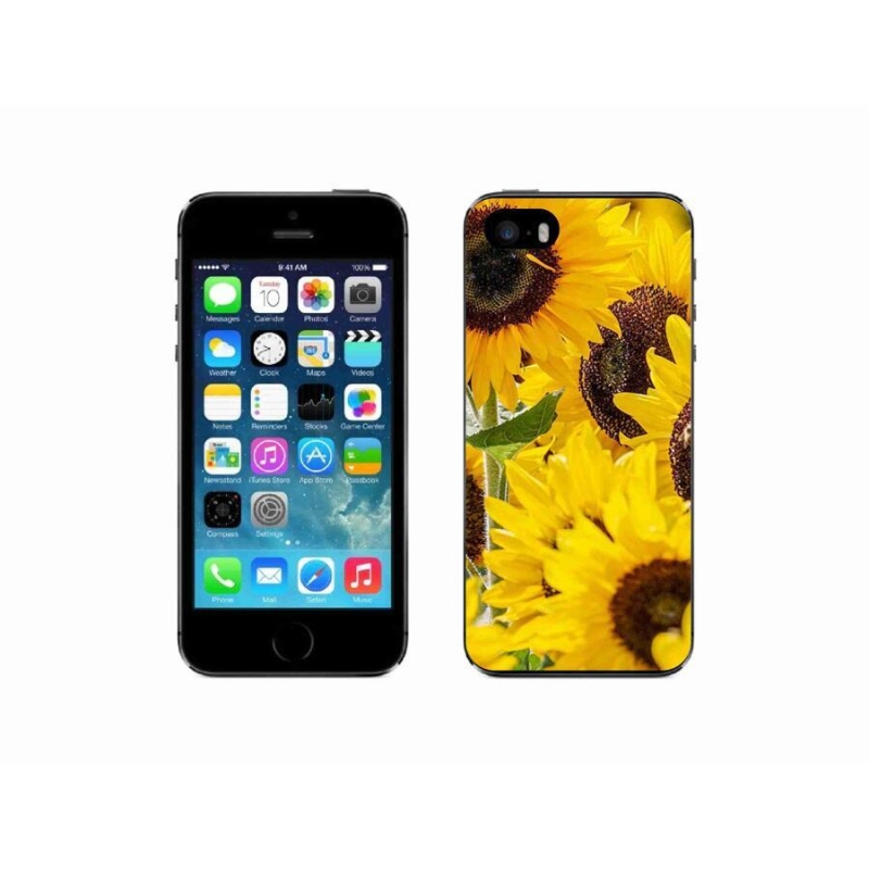 Gelový kryt mmCase na mobil iPhone SE (2016) - slunečnice