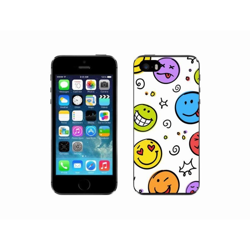 Gelový kryt mmCase na mobil iPhone SE (2016) - smajlíci