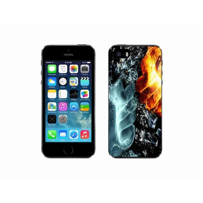Gelový kryt mmCase na mobil iPhone SE (2016) - voda a oheň