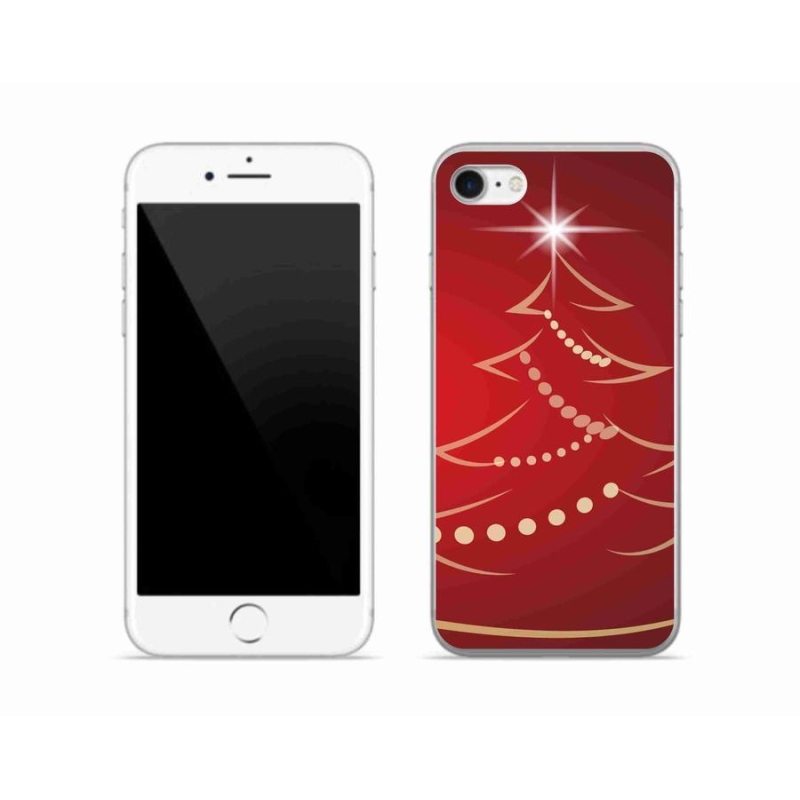 Gelový kryt mmCase na mobil iPhone SE (2020) - kreslený vánoční stromek