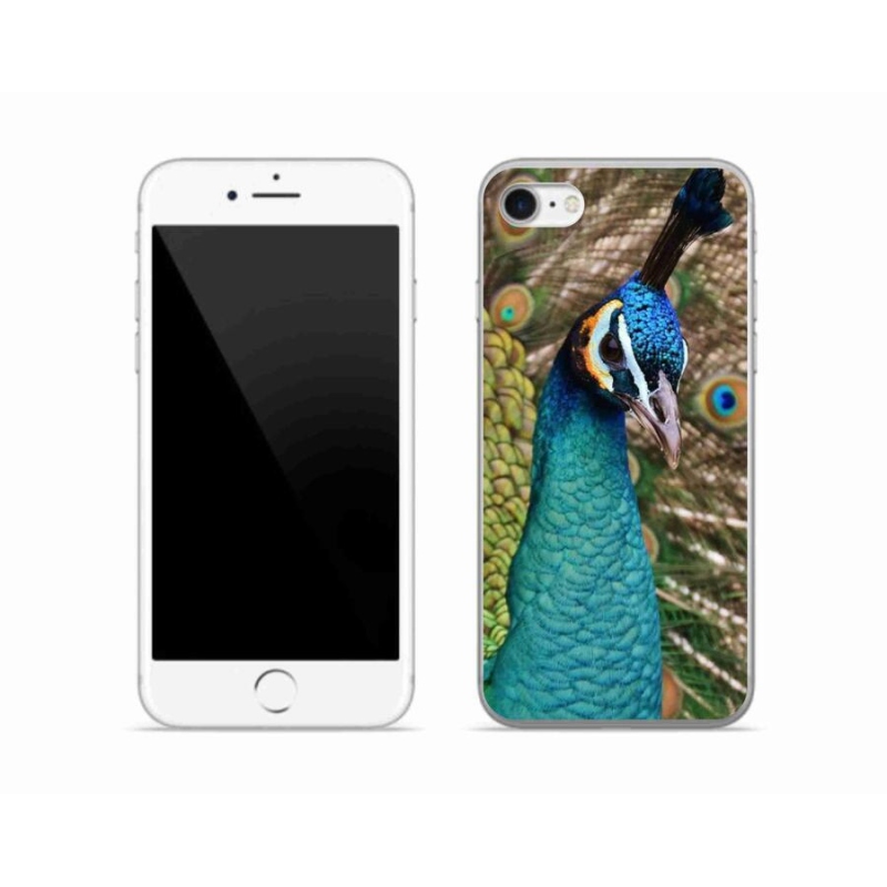 Gelový kryt mmCase na mobil iPhone SE (2020) - páv