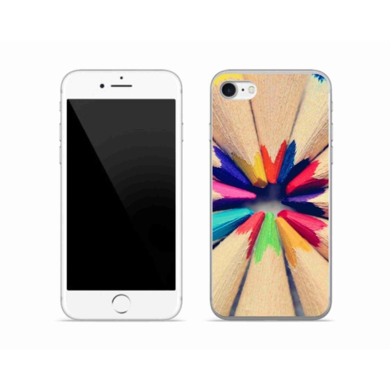 Gelový kryt mmCase na mobil iPhone SE (2022) - pastelky