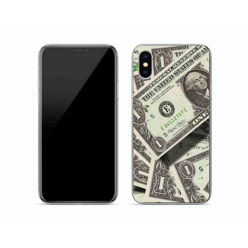 Gelový kryt mmCase na mobil iPhone X - americký dolar