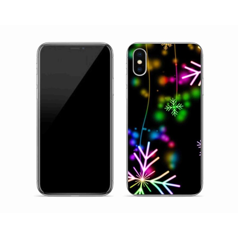 Gelový kryt mmCase na mobil iPhone X - barevné vločky