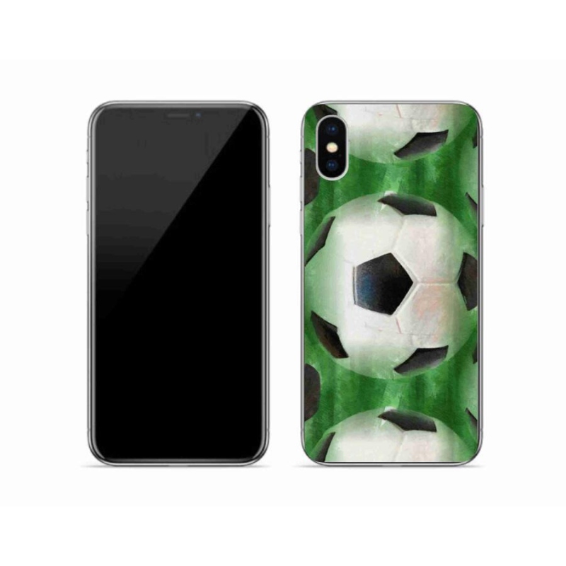 Gelový kryt mmCase na mobil iPhone X - fotbalový míč