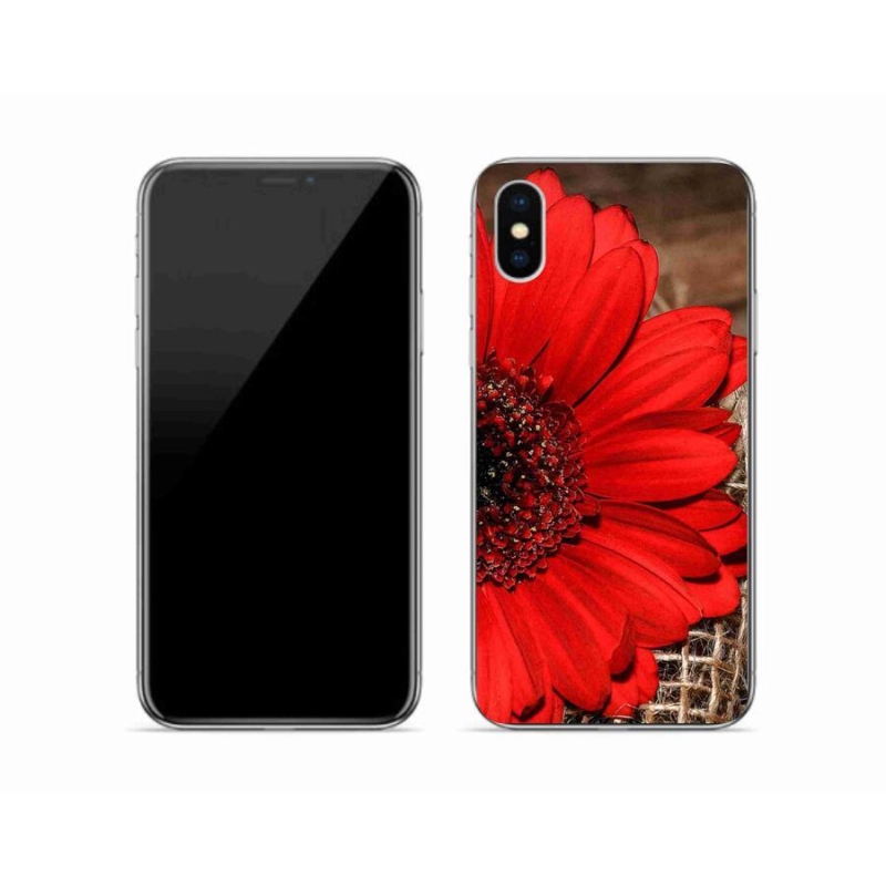 Gelový kryt mmCase na mobil iPhone X - gerbera