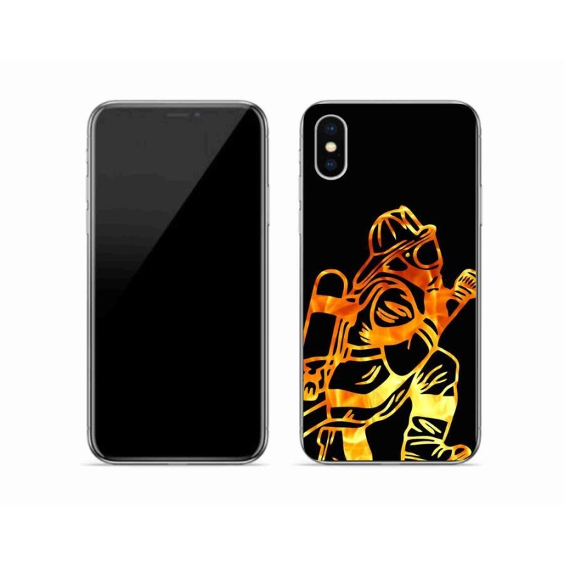Gelový kryt mmCase na mobil iPhone X - hasič 1