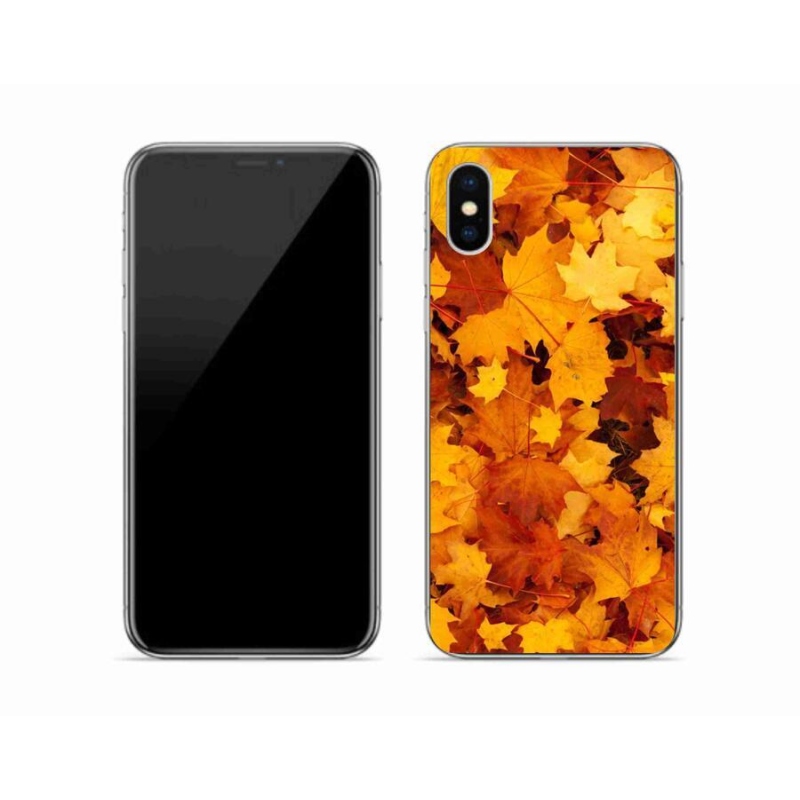 Gelový kryt mmCase na mobil iPhone X - javorové listy