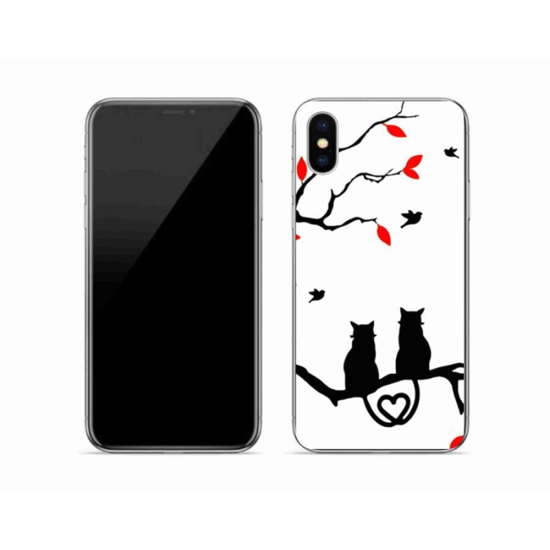 Gelový kryt mmCase na mobil iPhone X - kočičí láska