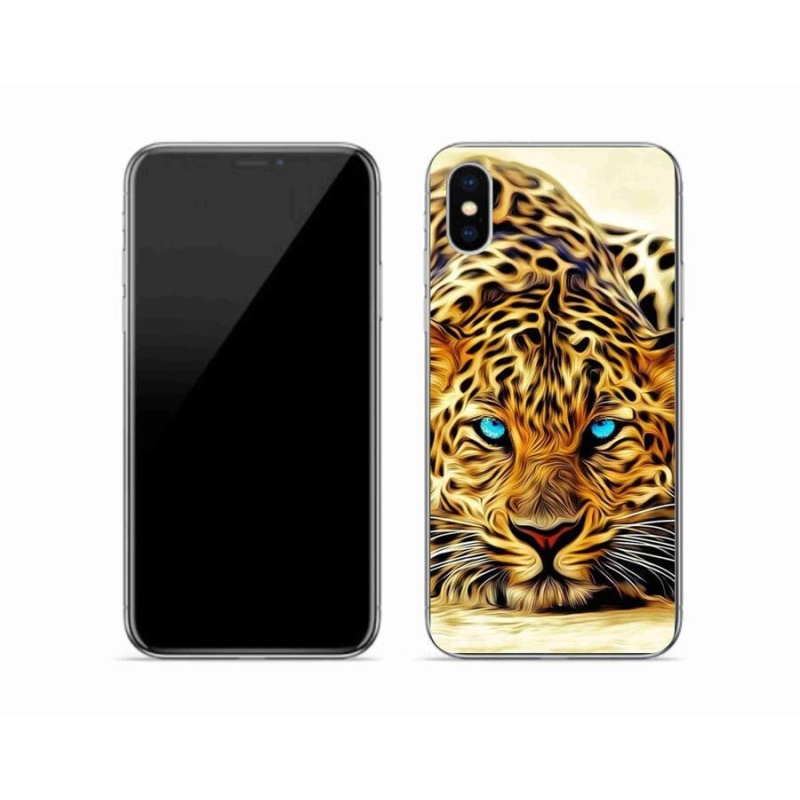 Gelový kryt mmCase na mobil iPhone X - kreslený tygr