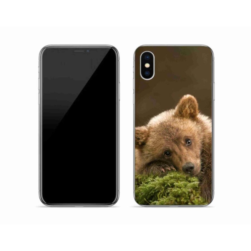 Gelový kryt mmCase na mobil iPhone X - medvěd