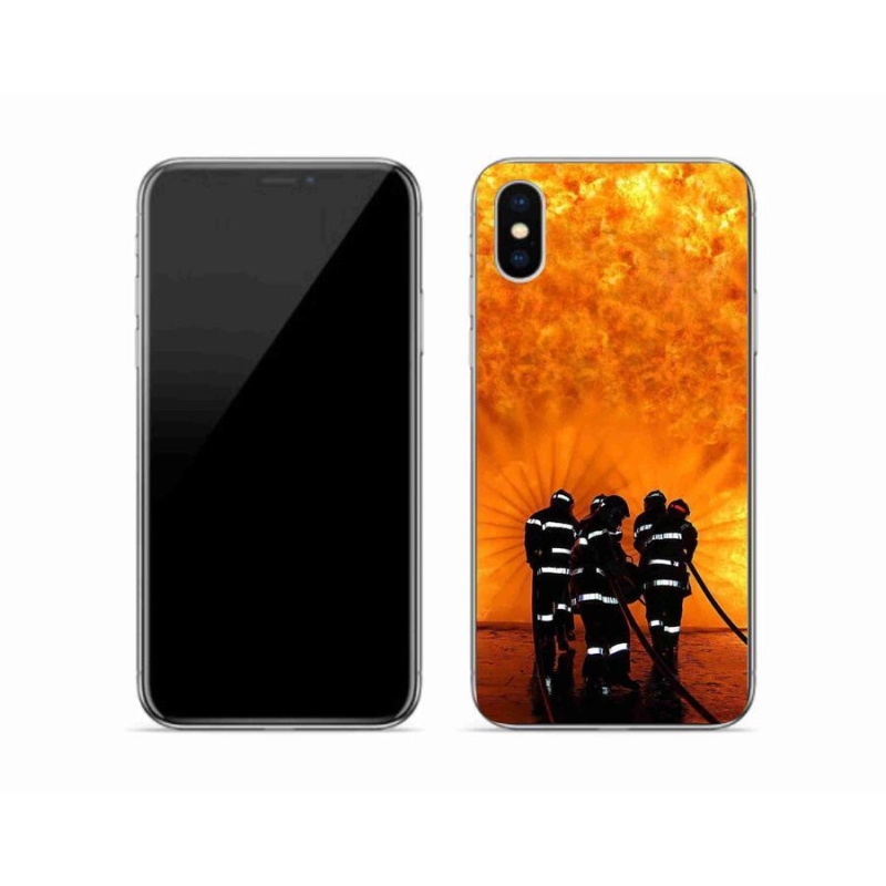 Gelový kryt mmCase na mobil iPhone X - požár