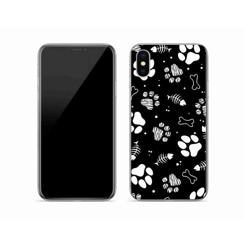 Gelový kryt mmCase na mobil iPhone X - psí tlapky