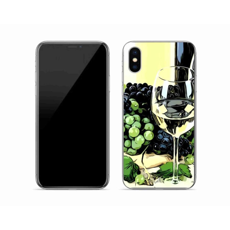 Gelový kryt mmCase na mobil iPhone X - sklenka vína