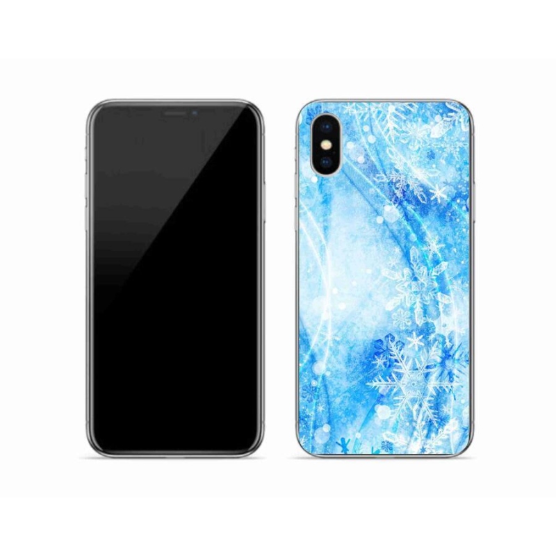 Gelový kryt mmCase na mobil iPhone X - sněhové vločky