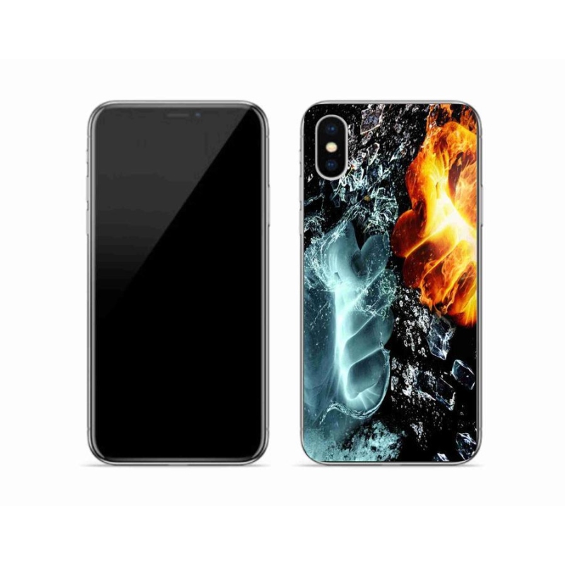 Gelový kryt mmCase na mobil iPhone X - voda a oheň