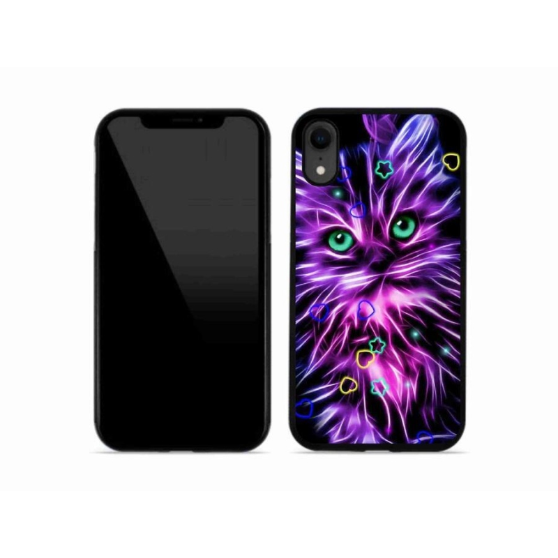 Gelový kryt mmCase na mobil iPhone XR - abstraktní kočka