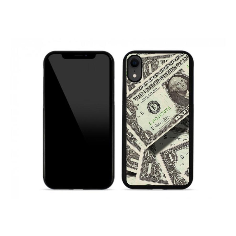 Gelový kryt mmCase na mobil iPhone XR - americký dolar