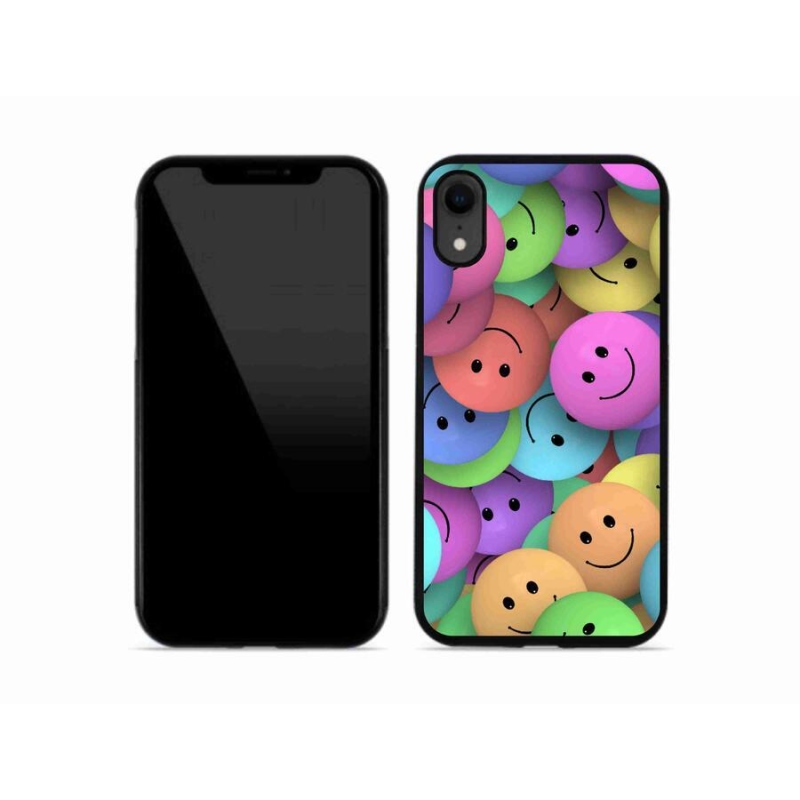 Gelový kryt mmCase na mobil iPhone XR - barevní smajlíci