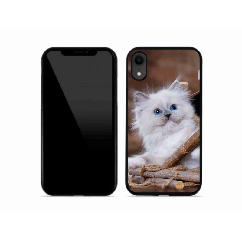 Gelový kryt mmCase na mobil iPhone XR - bílé kotě
