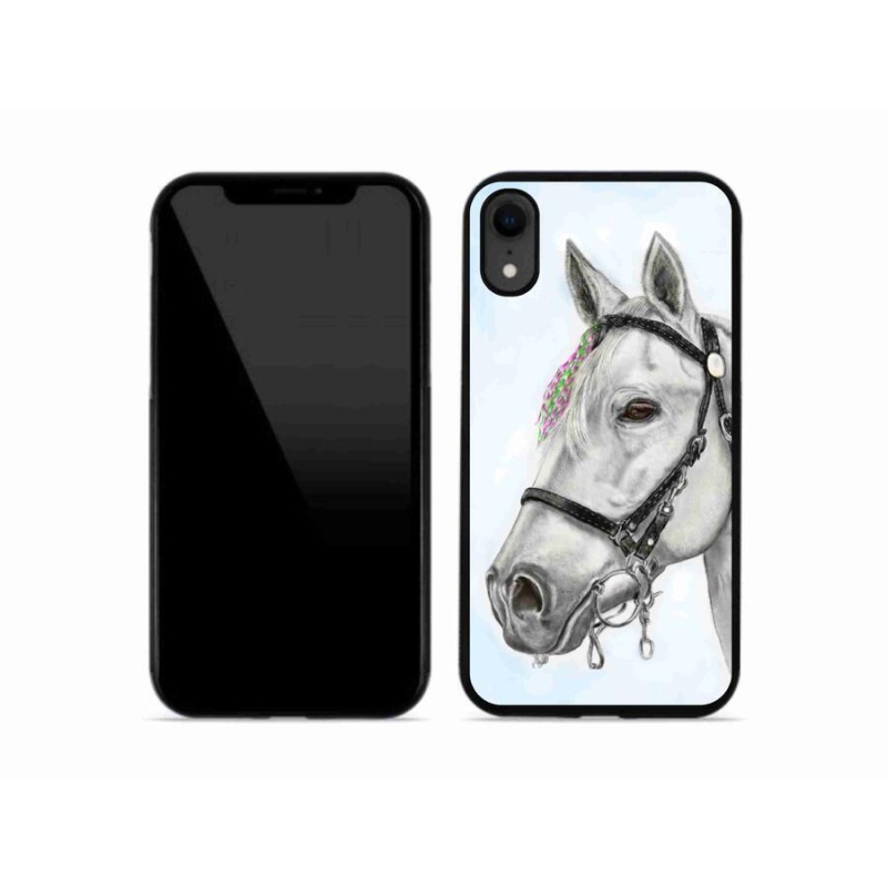Gelový kryt mmCase na mobil iPhone XR - bílý kůň 1