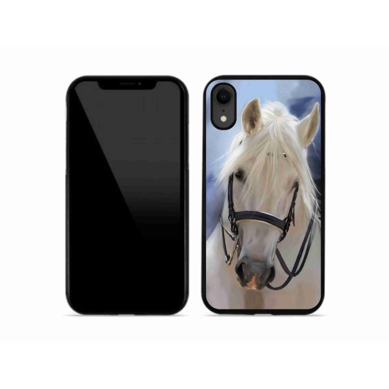 Gelový kryt mmCase na mobil iPhone XR - bílý kůň