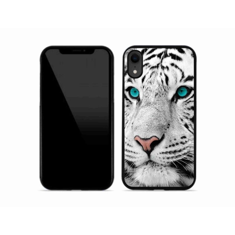 Gelový kryt mmCase na mobil iPhone XR - bílý tygr