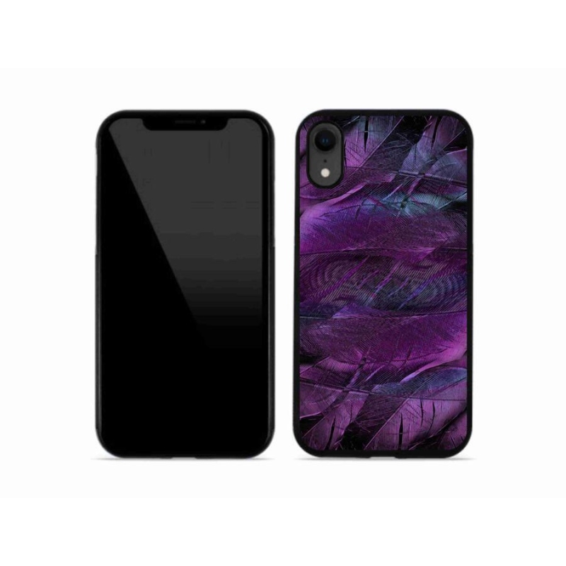Gelový kryt mmCase na mobil iPhone XR - fialová pírka