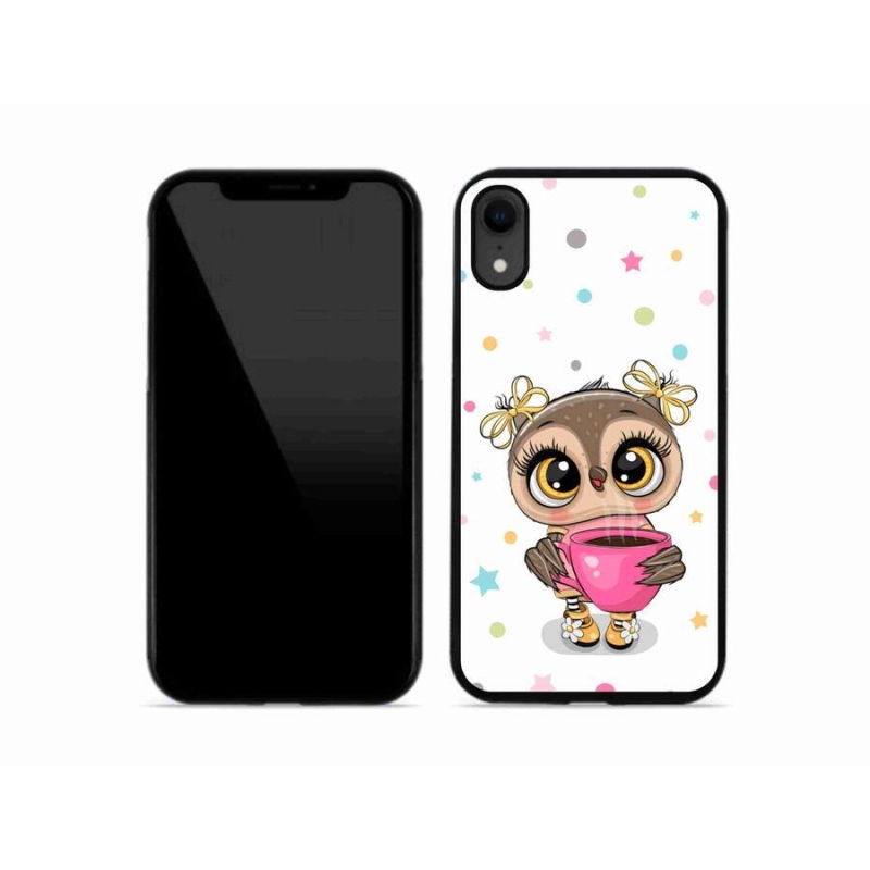 Gelový kryt mmCase na mobil iPhone XR - kreslená sovička