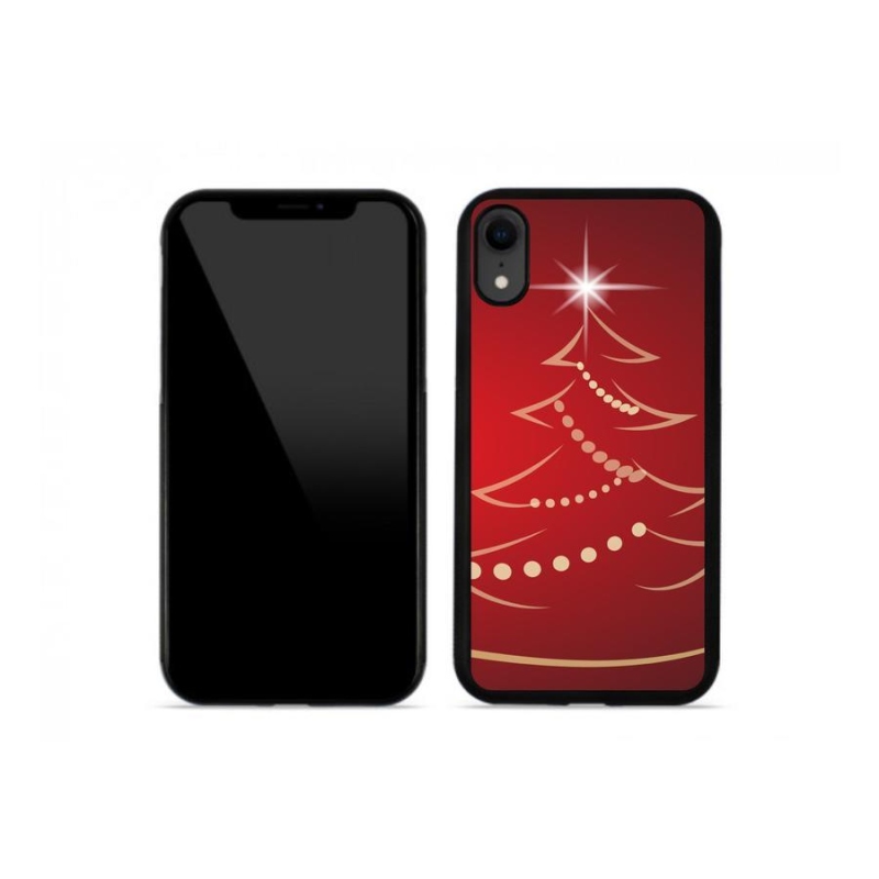 Gelový kryt mmCase na mobil iPhone XR - kreslený vánoční stromek