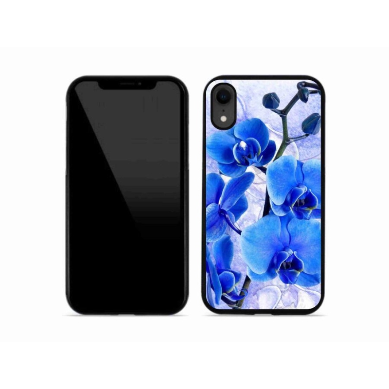 Gelový kryt mmCase na mobil iPhone XR - modré květy