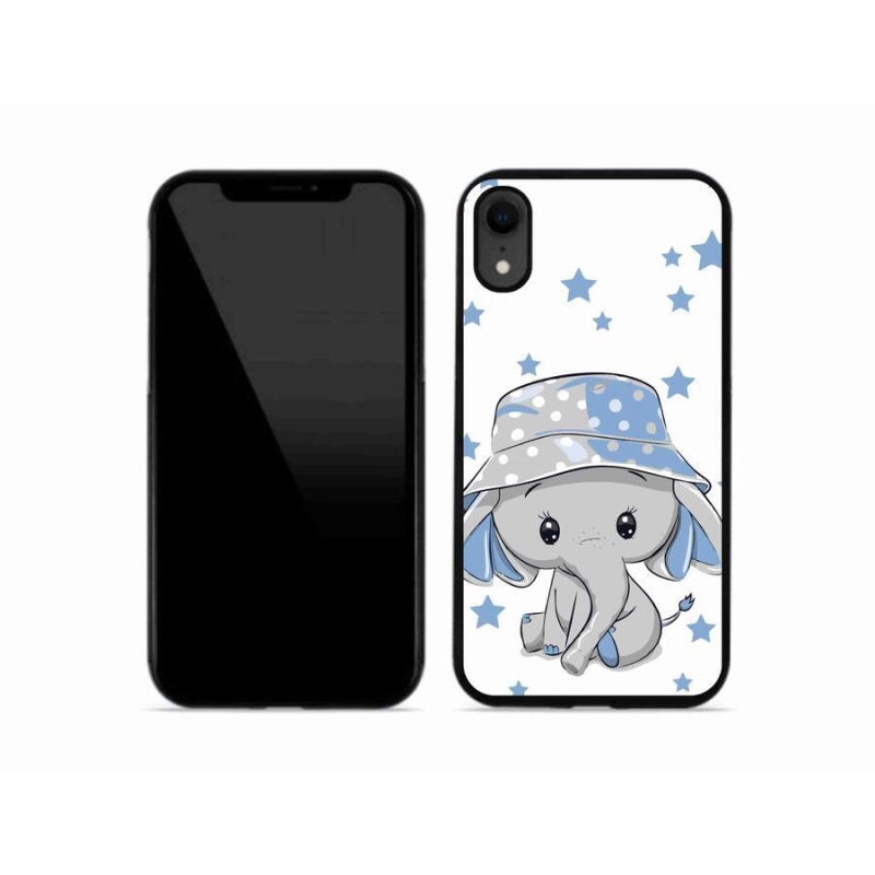 Gelový kryt mmCase na mobil iPhone XR - modrý slon