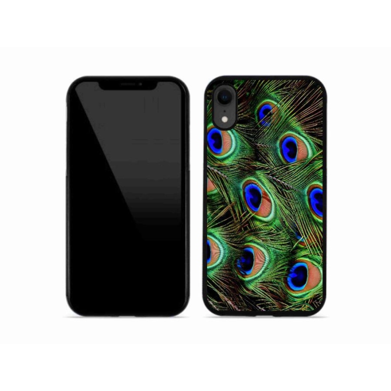 Gelový kryt mmCase na mobil iPhone XR - paví peří