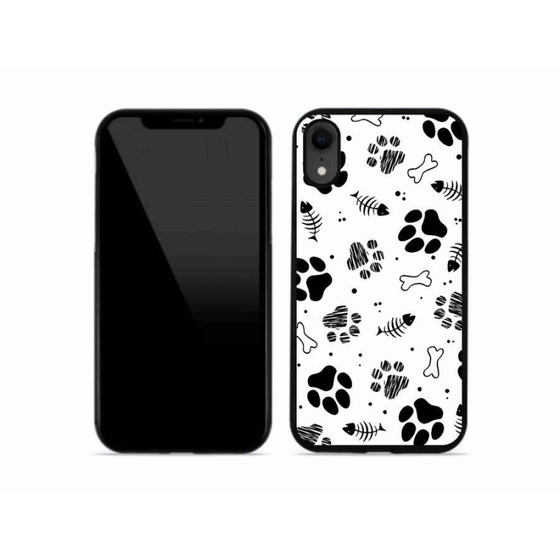 Gelový kryt mmCase na mobil iPhone XR - psí tlapky 1