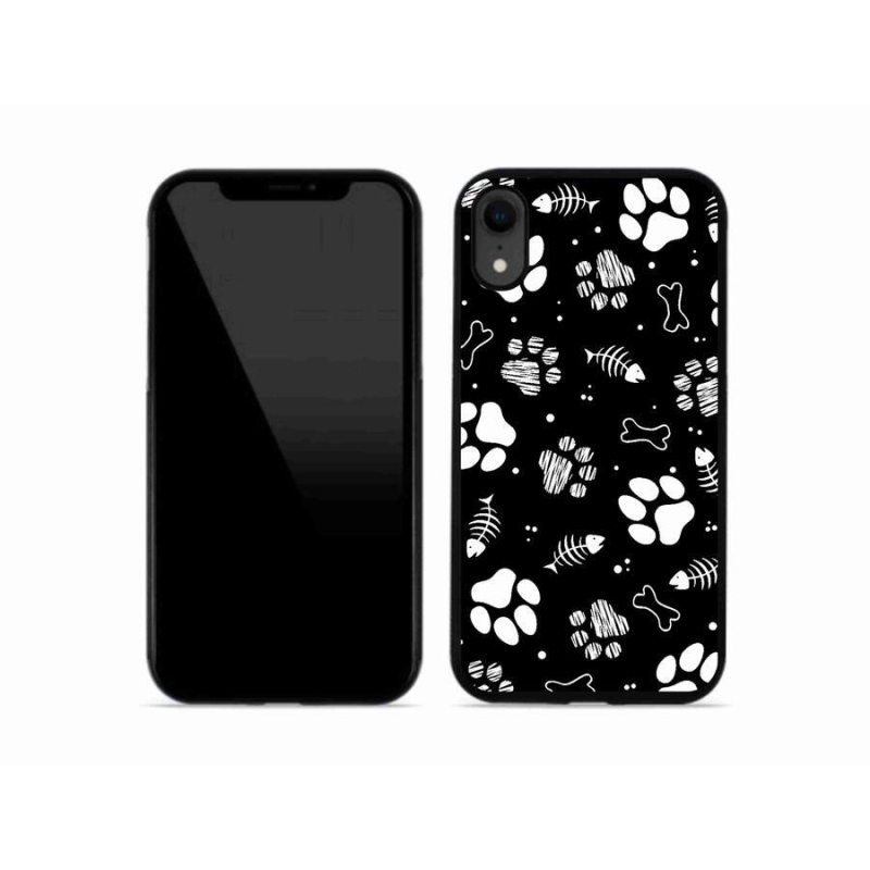 Gelový kryt mmCase na mobil iPhone XR - psí tlapky