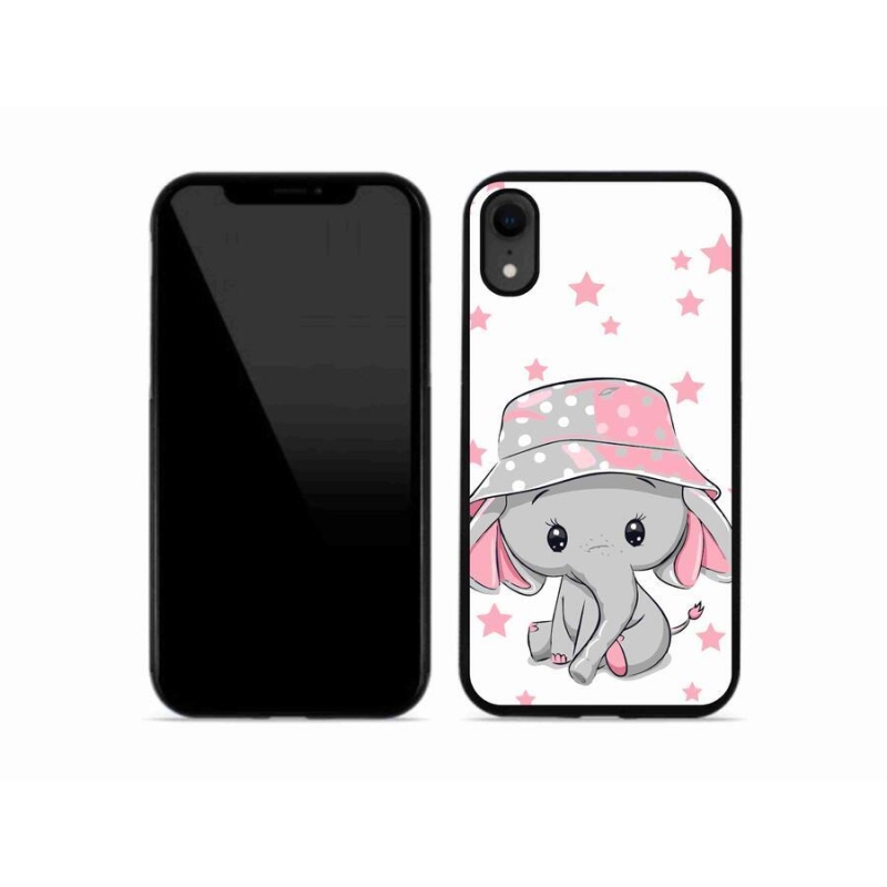 Gelový kryt mmCase na mobil iPhone XR - růžový slon