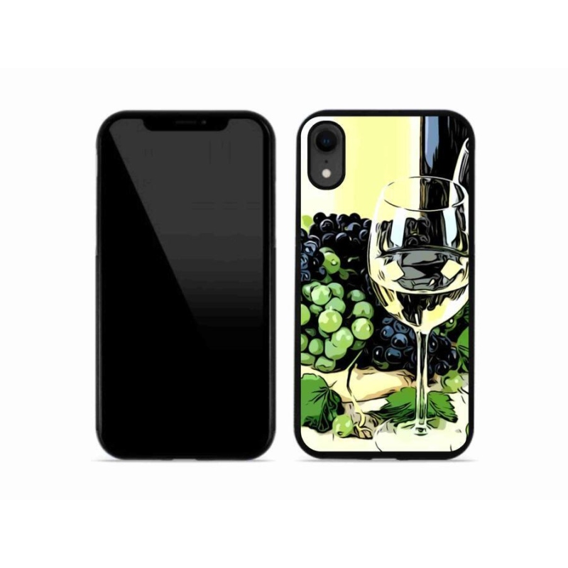 Gelový kryt mmCase na mobil iPhone XR - sklenka vína