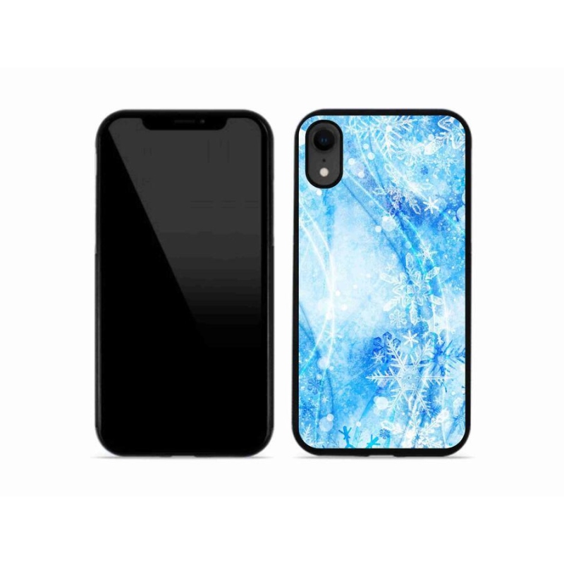 Gelový kryt mmCase na mobil iPhone XR - sněhové vločky