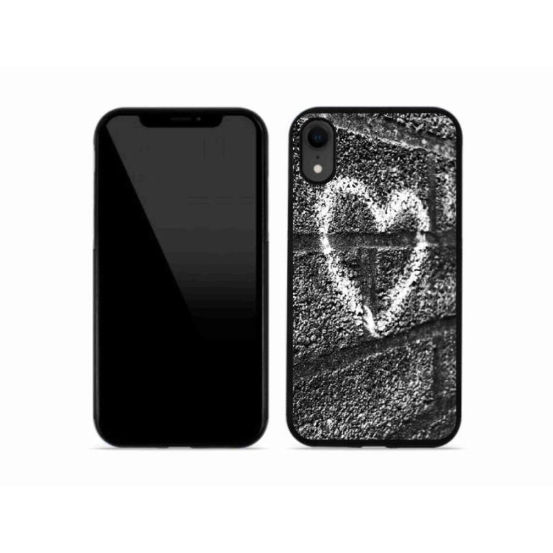 Gelový kryt mmCase na mobil iPhone XR - srdce na zdi