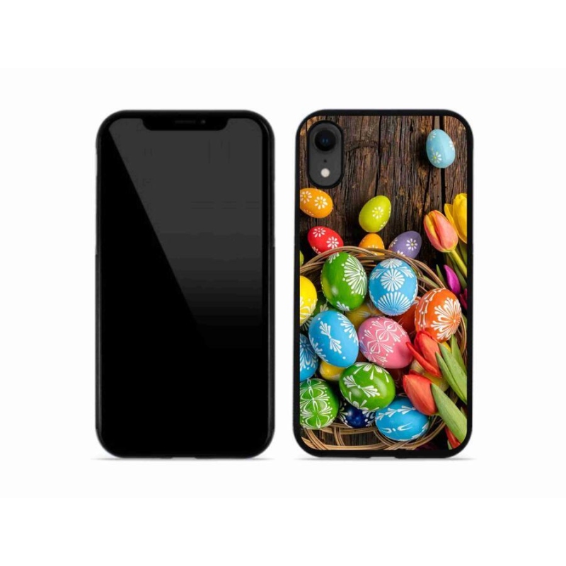 Gelový kryt mmCase na mobil iPhone XR - velikonoční vajíčka