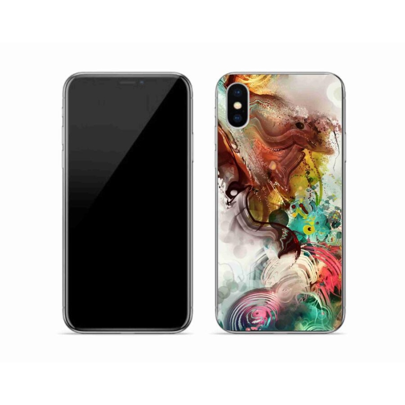 Gelový kryt mmCase na mobil iPhone XS - abstrakt 1