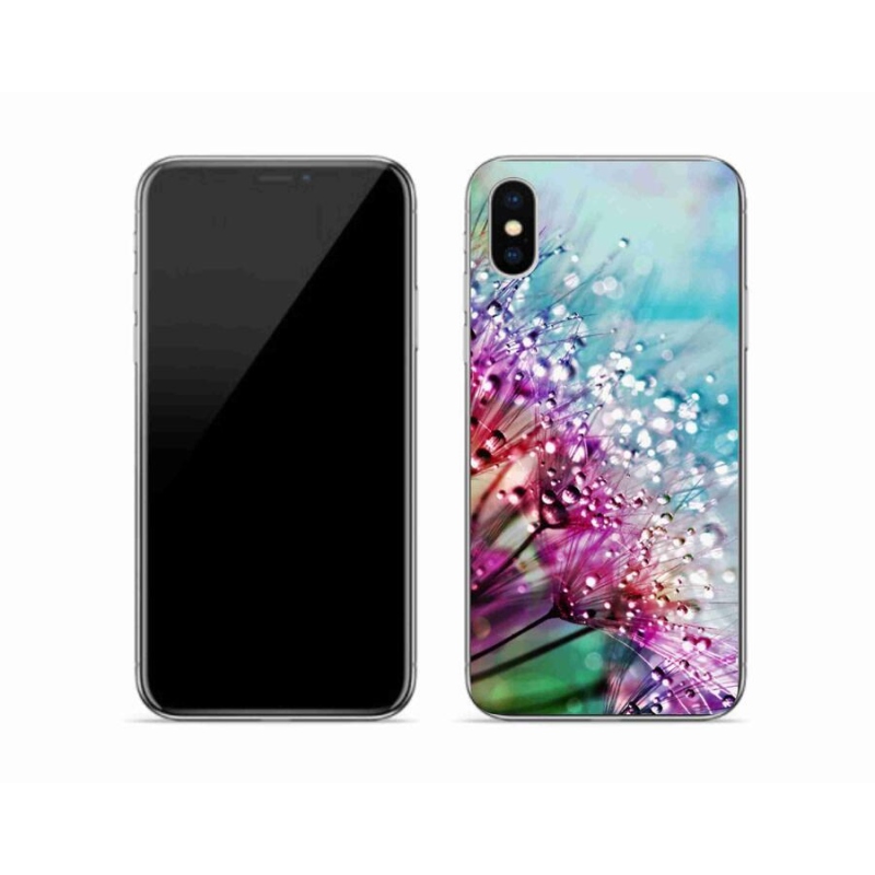 Gelový kryt mmCase na mobil iPhone XS - barevné květy