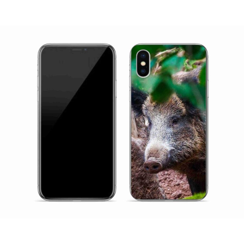 Gelový kryt mmCase na mobil iPhone XS - divoké prase