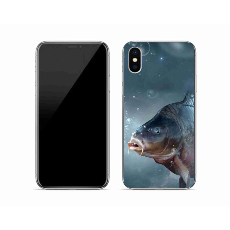 Gelový kryt mmCase na mobil iPhone XS - kapr a bublinky