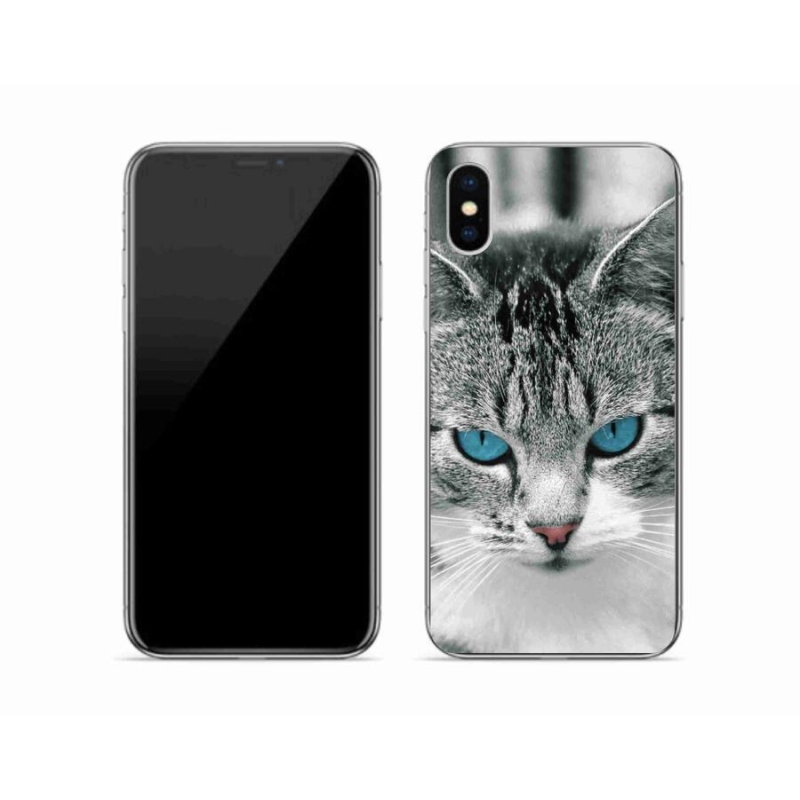 Gelový kryt mmCase na mobil iPhone XS - kočičí pohled 1